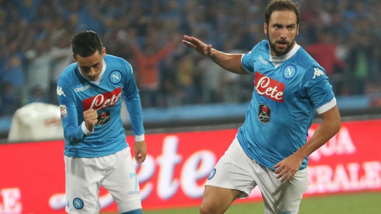 Napoli-Lazio: Higuain festeggia il suo primo gol
