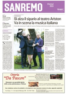 La copertina dell'inserto sul Festival di Sanremo del Messaggero Veneto del 3 febbraio 2019