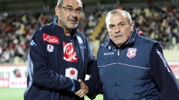 Carpi-Napoli: i tecnici Sarri e Castori (foto Ansa.it)