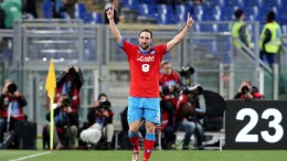 Lazio-Napoli: Gonzalo Higuain festeggia il suo 23mo gol in campionato
