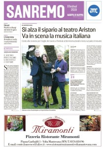 La copertina dell'inserto sul Festival di Sanremo della Gazzetta di Mantova del 3 febbraio 2019